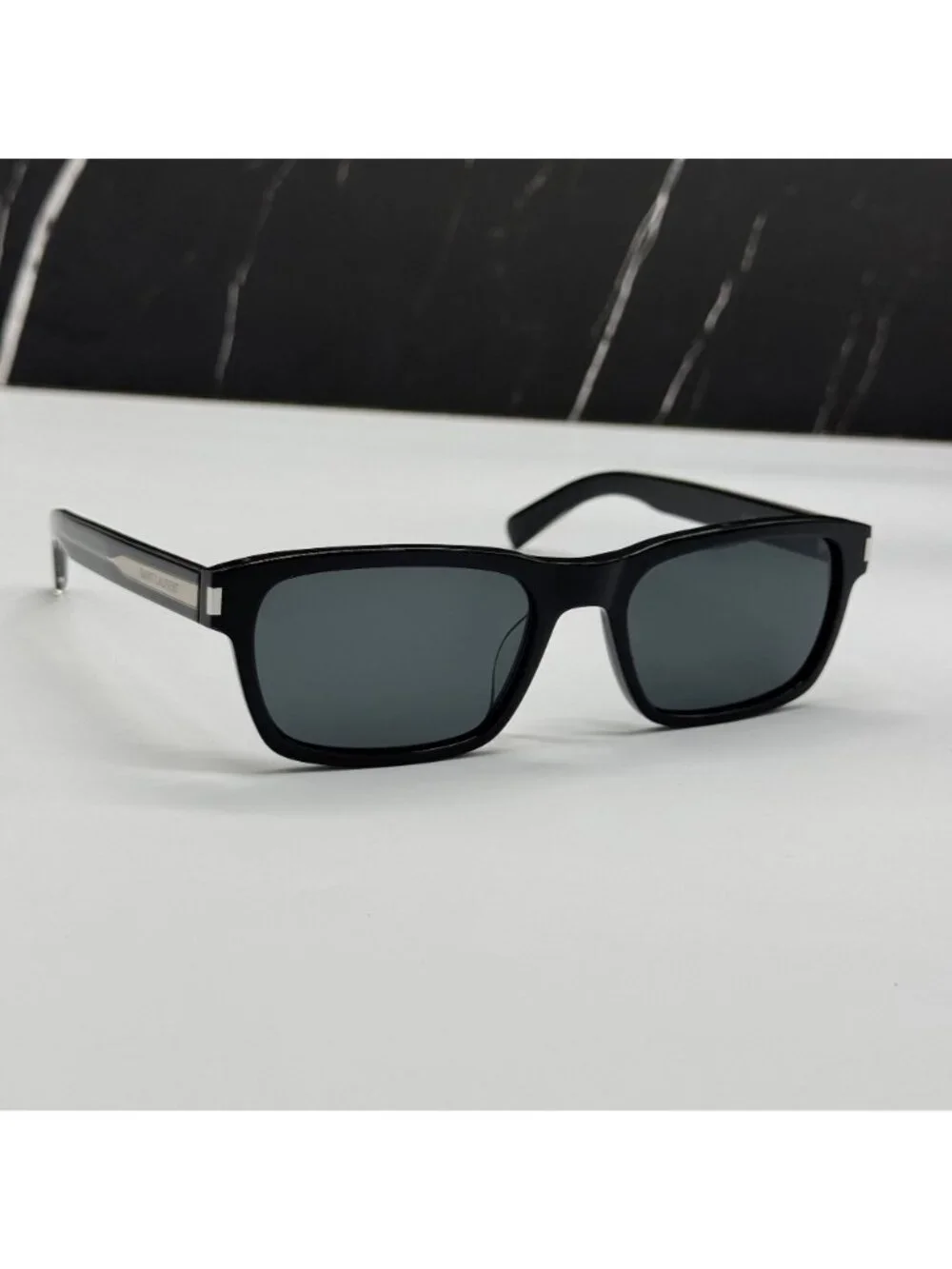 Saint Laurent SL662 001 Square Black Gray Sunglasses